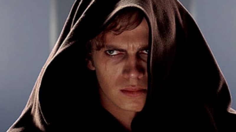 Anakin Skywalker slowly becoming Darth Vader by using destructive patterns.